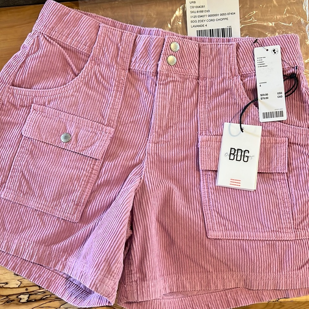 Urban Outfitters Pink Corduroy Cargo Shorts